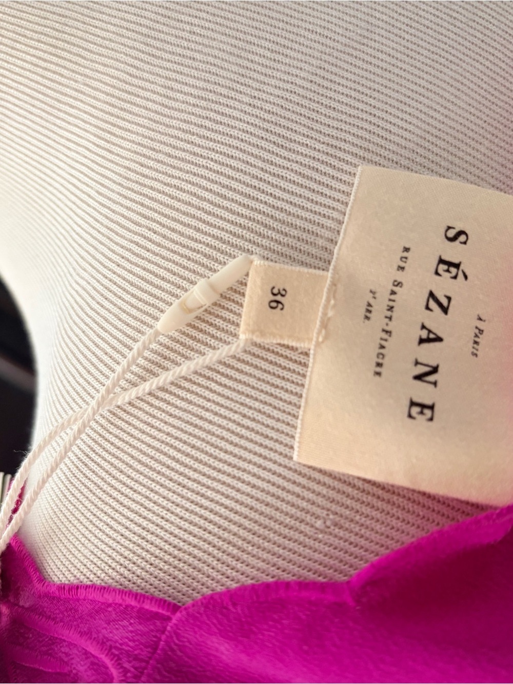 Sezane Fuchsia Floral Lace V-Neck Blouse - Picture 7 of 10